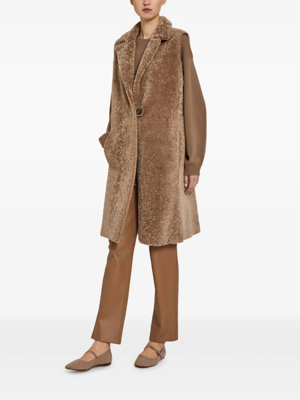 Manzoni 24 buttoned textured coat | Brown | Image 1