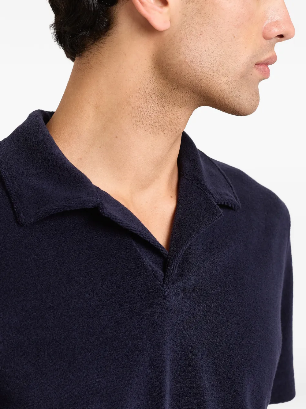 Orlebar Brown Terry Resort top met polokraag Blauw