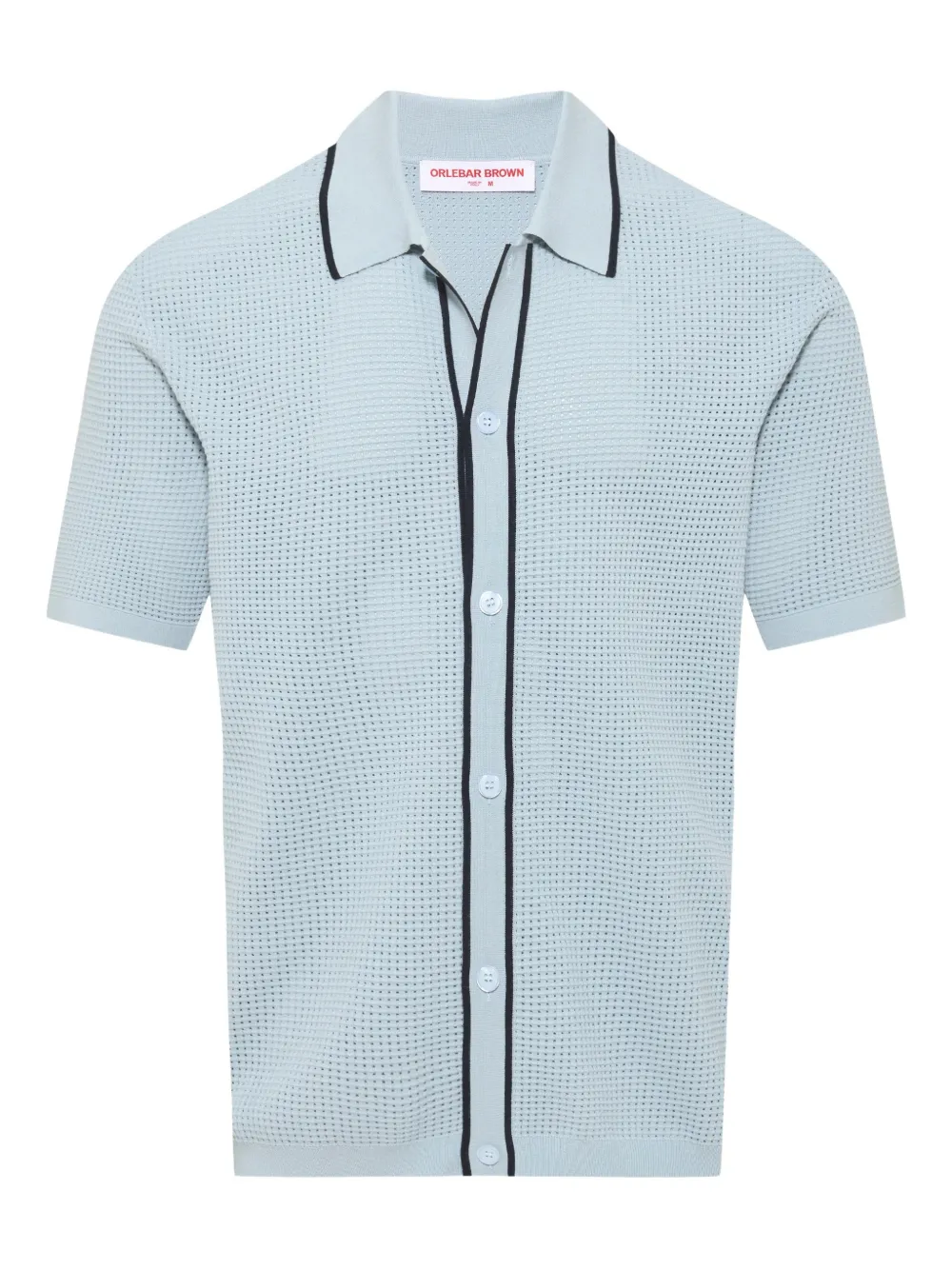 Orlebar Brown Roddy button-up perforated shirt | Blue | Image 1