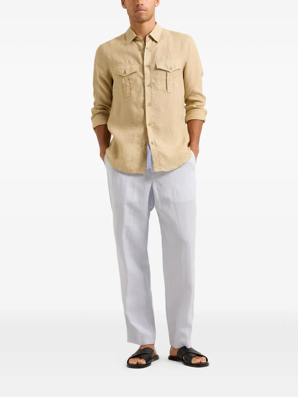 Orlebar Brown Linen Drawstring Alex Trousers | Regular-Fit & Straight Leg Pants | Image 2