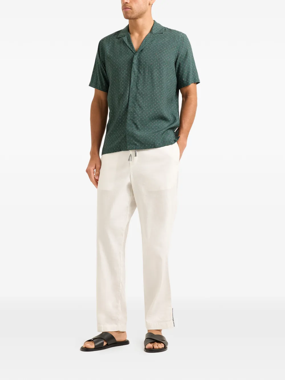 Orlebar Brown Maitan Solstice overhemd met geometrische print - Groen