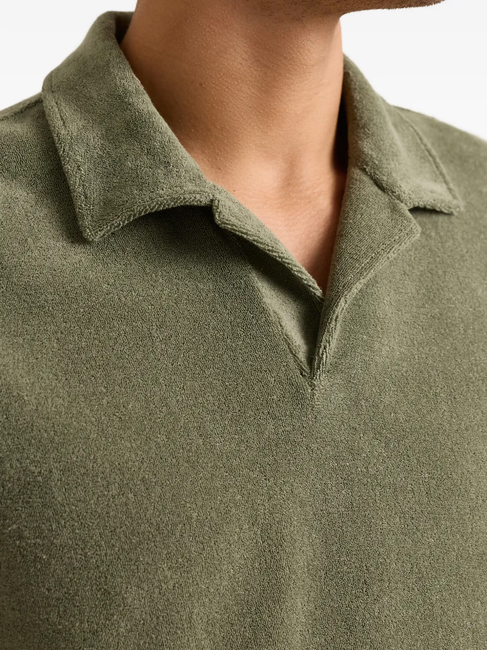 Terry Resort Polo-Collar Top