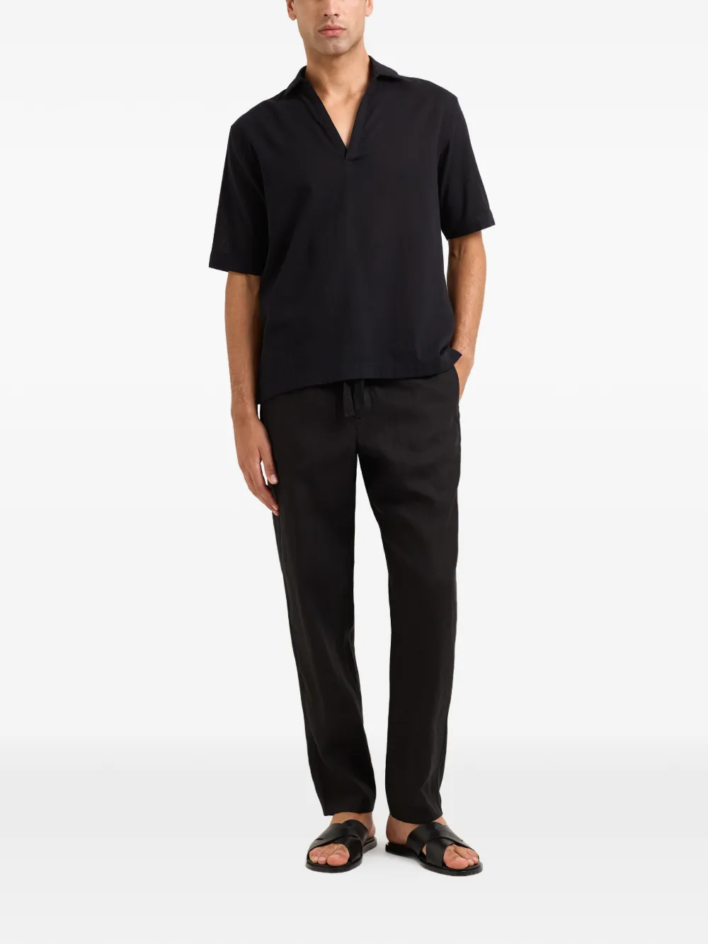 Orlebar Brown Ridley V-neck short-sleeved shirt - Zwart