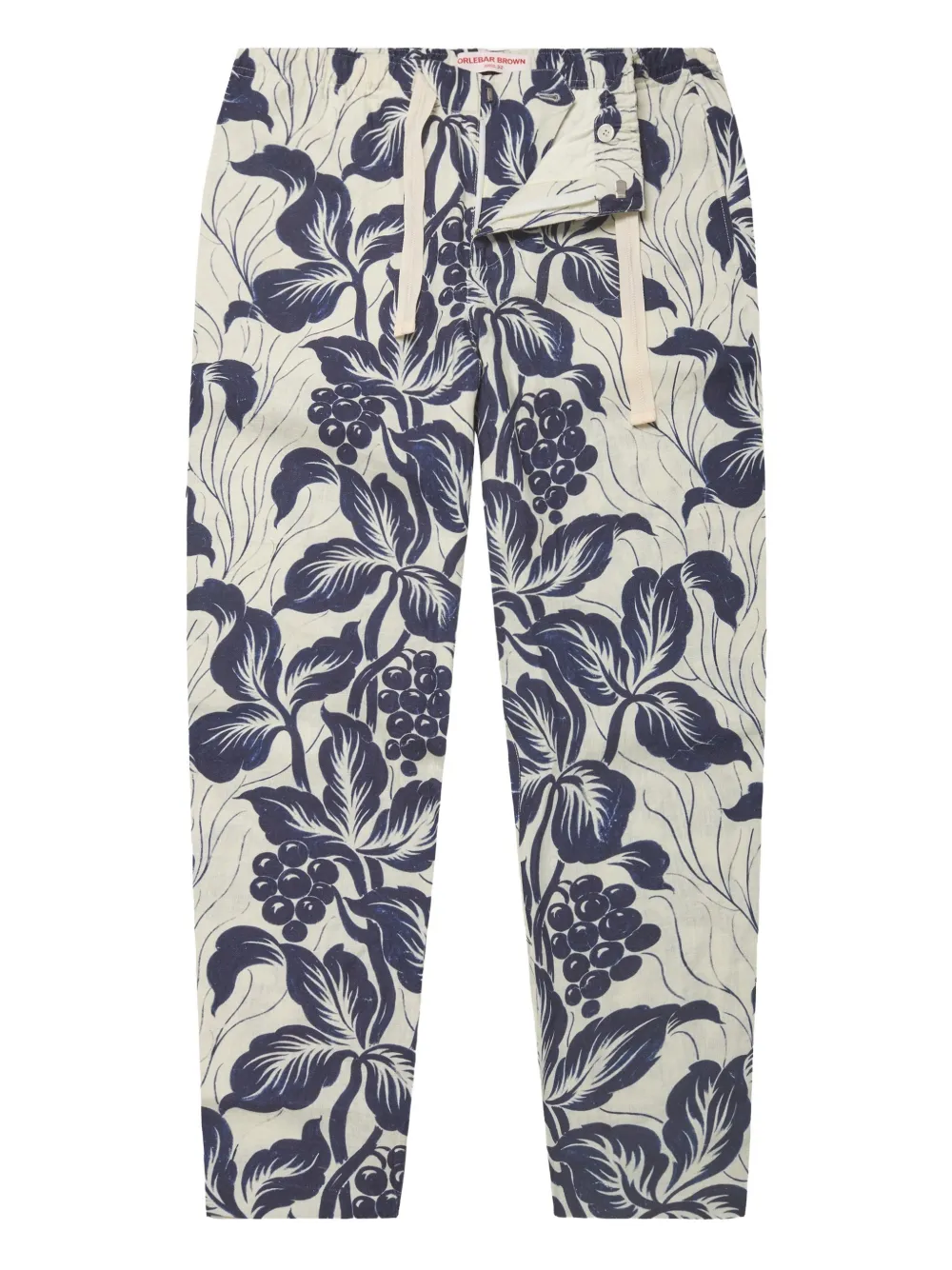 Orlebar Brown pantalon Alex en lin à fleurs | bleu | Image 1