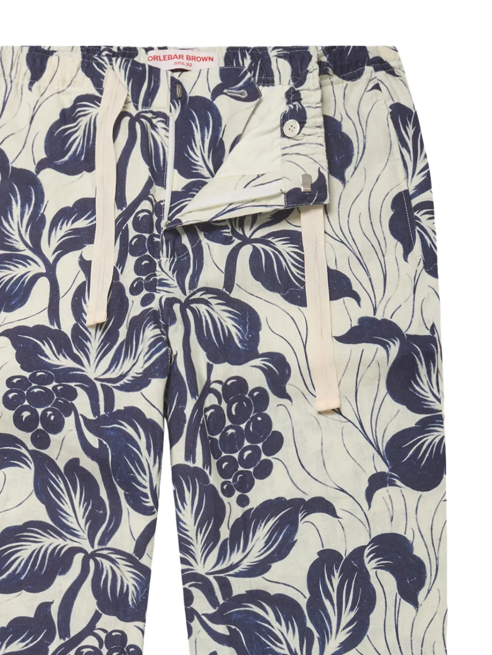 Orlebar Brown Alex linnen broek met bloemenprint - Blauw