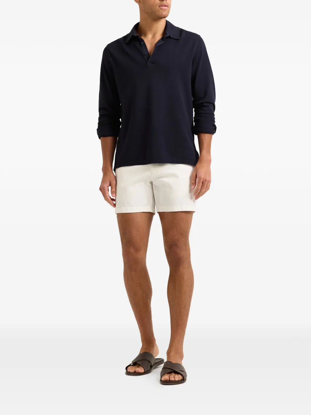 Orlebar Brown Garfield long-sleeved polo shirt - Blauw