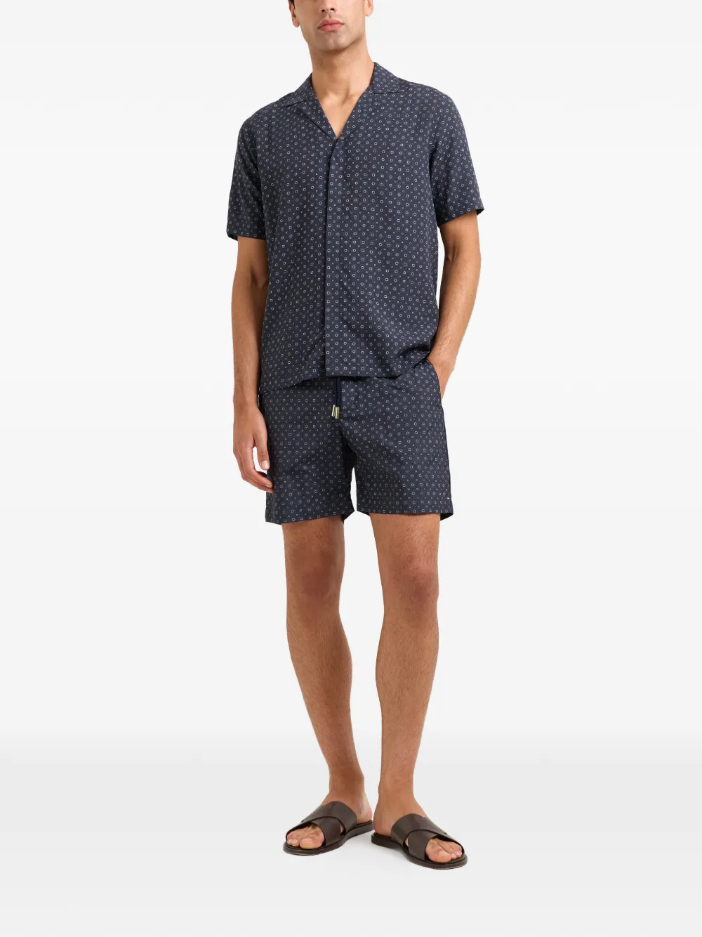 Orlebar Brown Maitan Solstice overhemd met print - Blauw