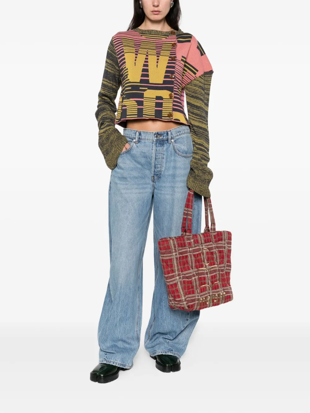 Vivienne Westwood Cropped Knitwear Embroidered Detail In Multi