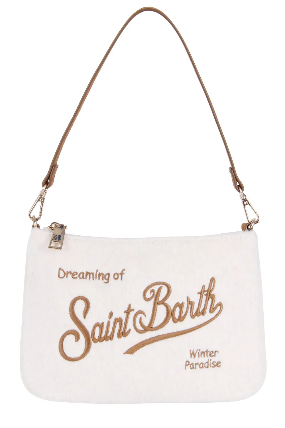 Mc2 Saint Barth Logo-embroidered Clutch Bag In White