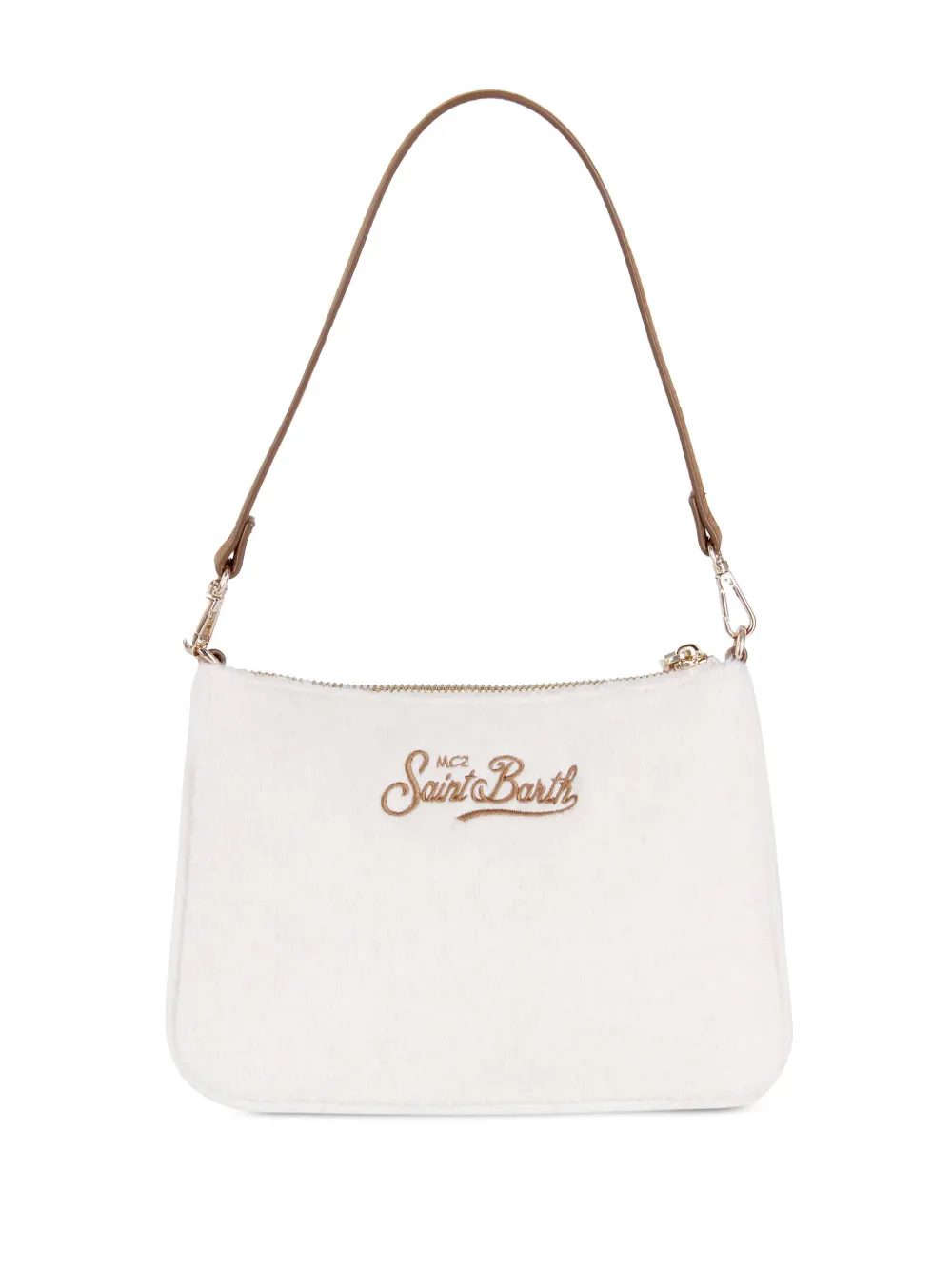 Mc2 Saint Barth Logo-embroidered Clutch Bag In White