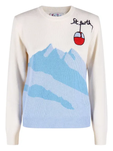 MC2 Saint Barth mountain-embroidered crew-neck sweater 