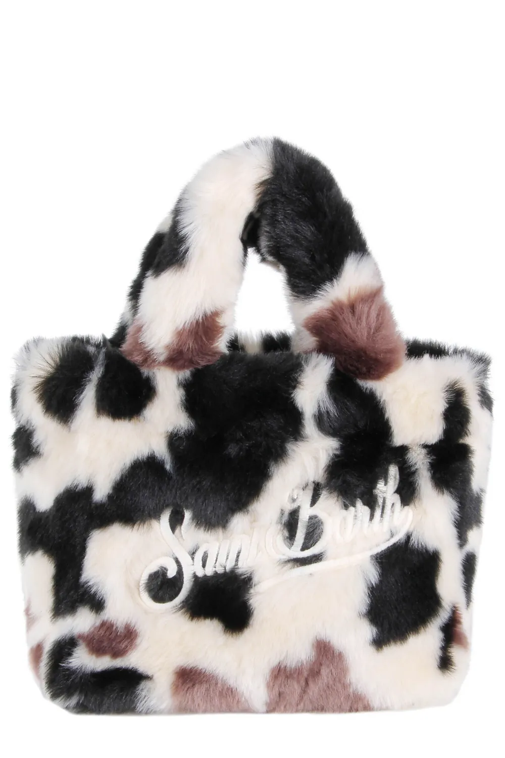 Mc2 Saint Barth Faux-fur Tote Bag In White