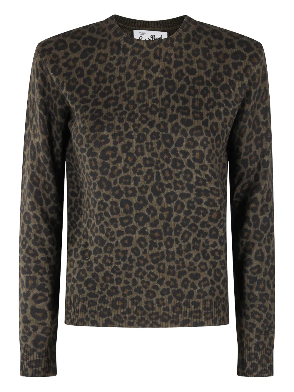 MC2 Saint Barth leopard-print crew-neck sweater | Brown | Image 1
