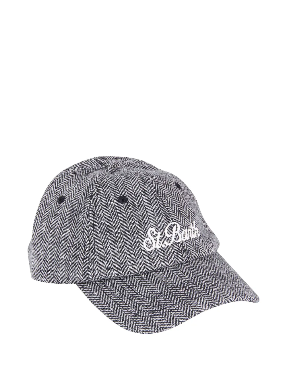 Mc2 Saint Barth Herringbone-pattern Baseball Cap In Gray