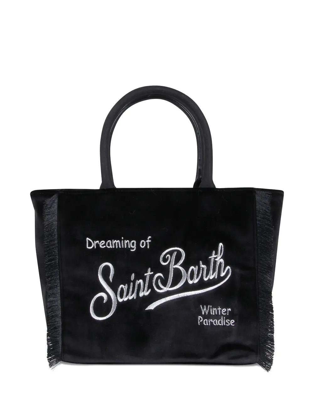 MC2 Saint Barth Vanity shopper met franje Zwart