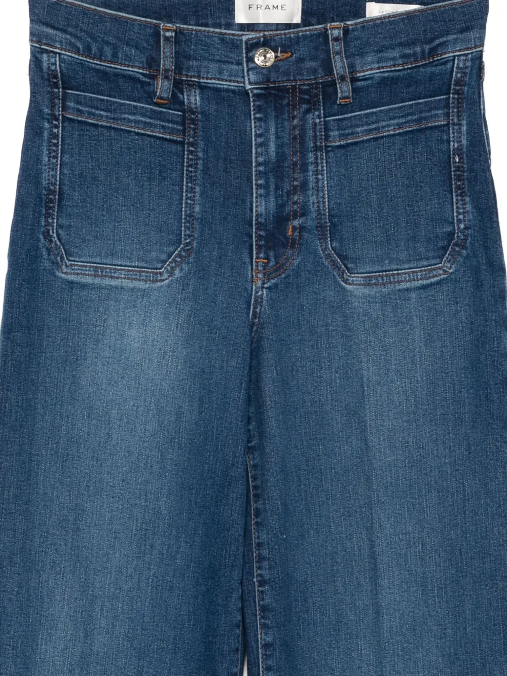 Frame Button-fastening Jeans In Blue
