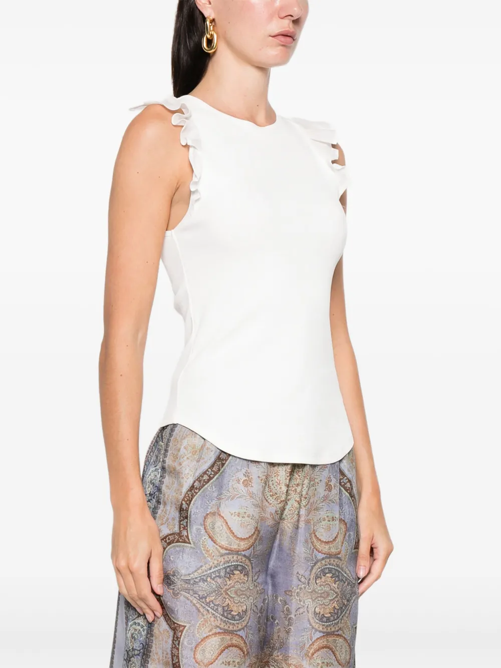 Zimmermann Awaken Sleeveless Blouse In White