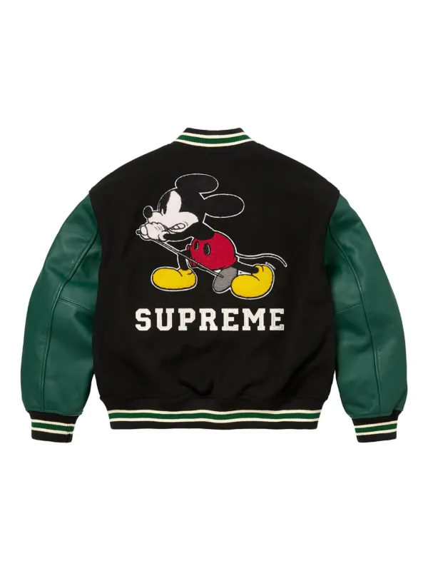 ジャケット・アウター Supreme Mickey Mouse Varsity Jacket XL Supreme Mickey Varsity Jacket | Black | FARFETCH