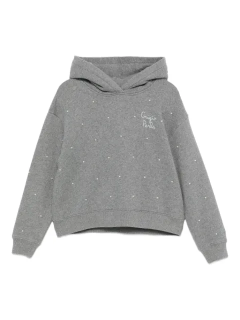 MC2 Saint Barth Kids hoodie con detalle de perlas