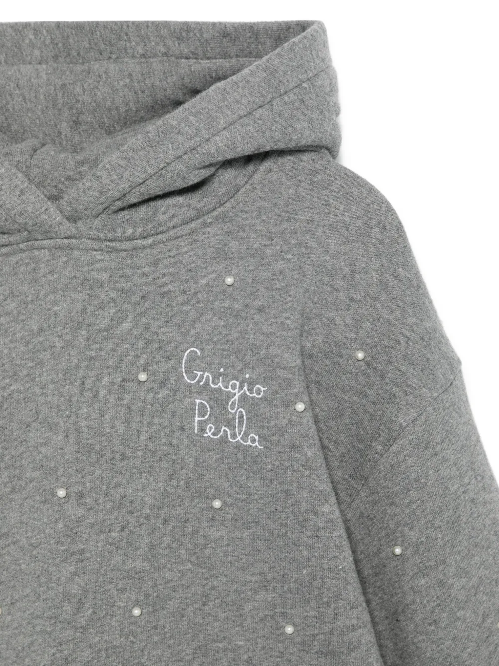 MC2 Saint Barth Kids Hoodie verfraaid met parels Grijs