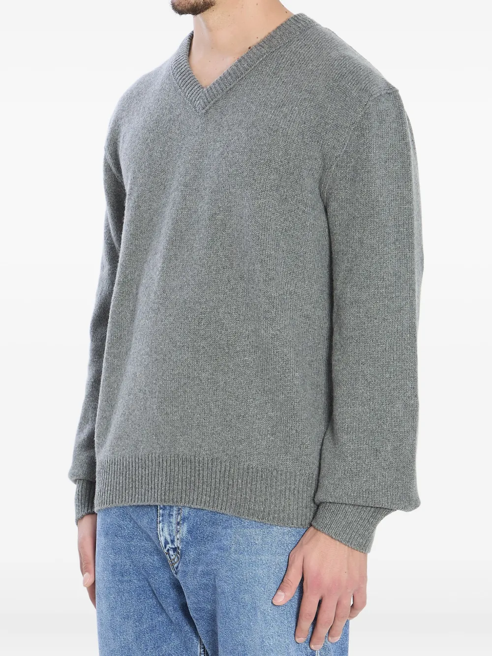 The Row Horik V-neck ribbed sweater - Grijs