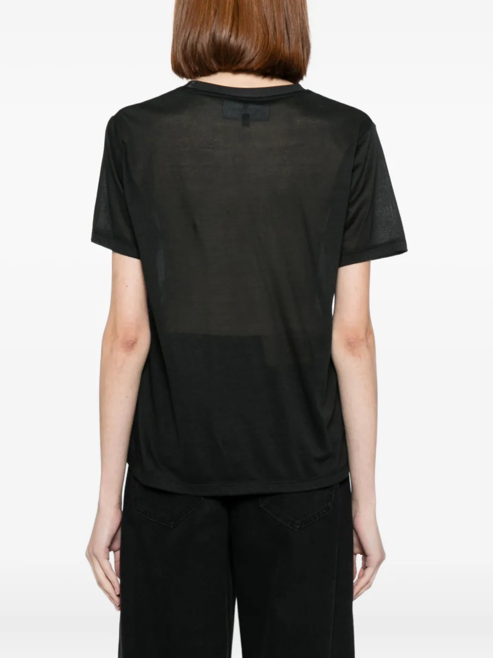 Cynthia Rowley Foil-print T-shirt In Black