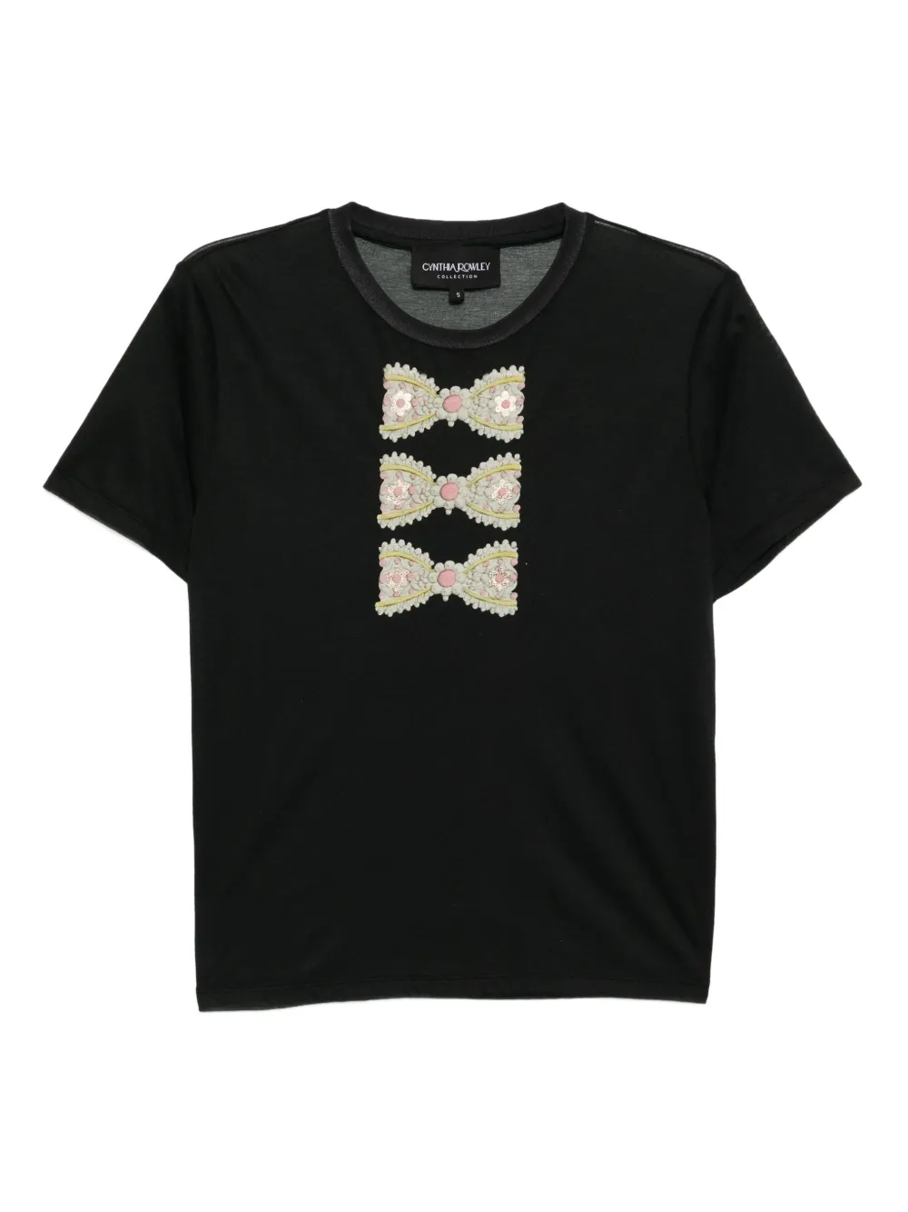 Cynthia Rowley Foil-print T-shirt In Black