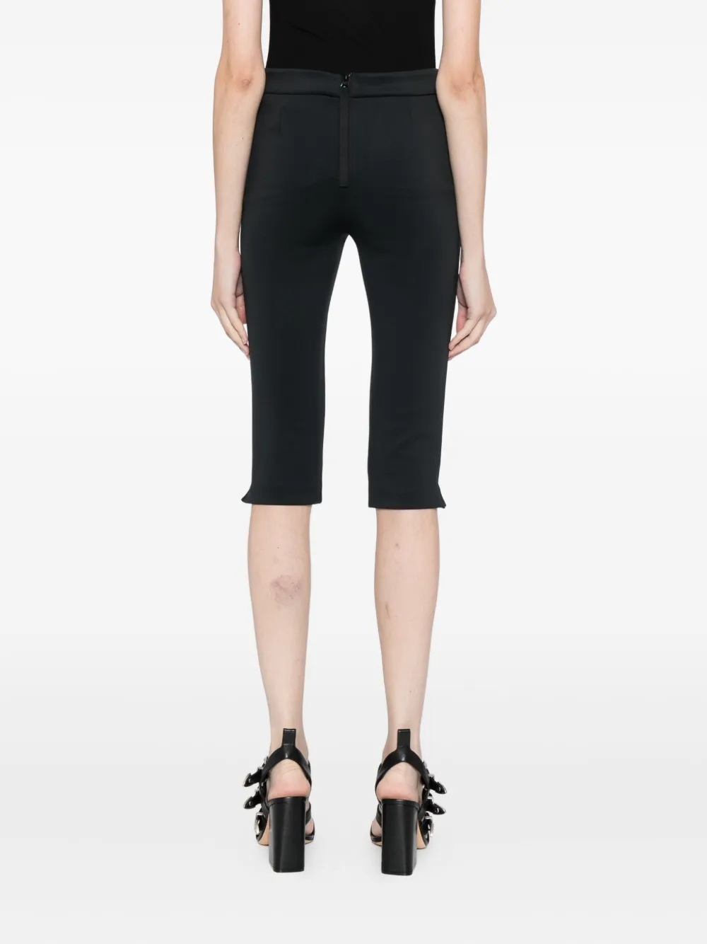Cynthia Rowley Bonded Capris Shorts In Black