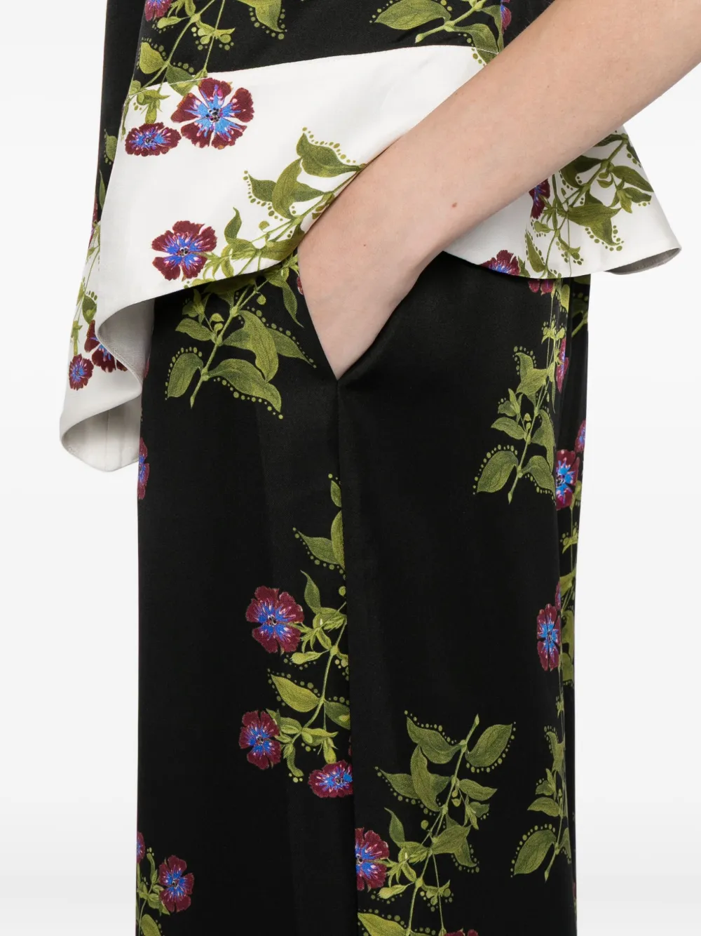 Cynthia Rowley Broek met bloemenprint Zwart