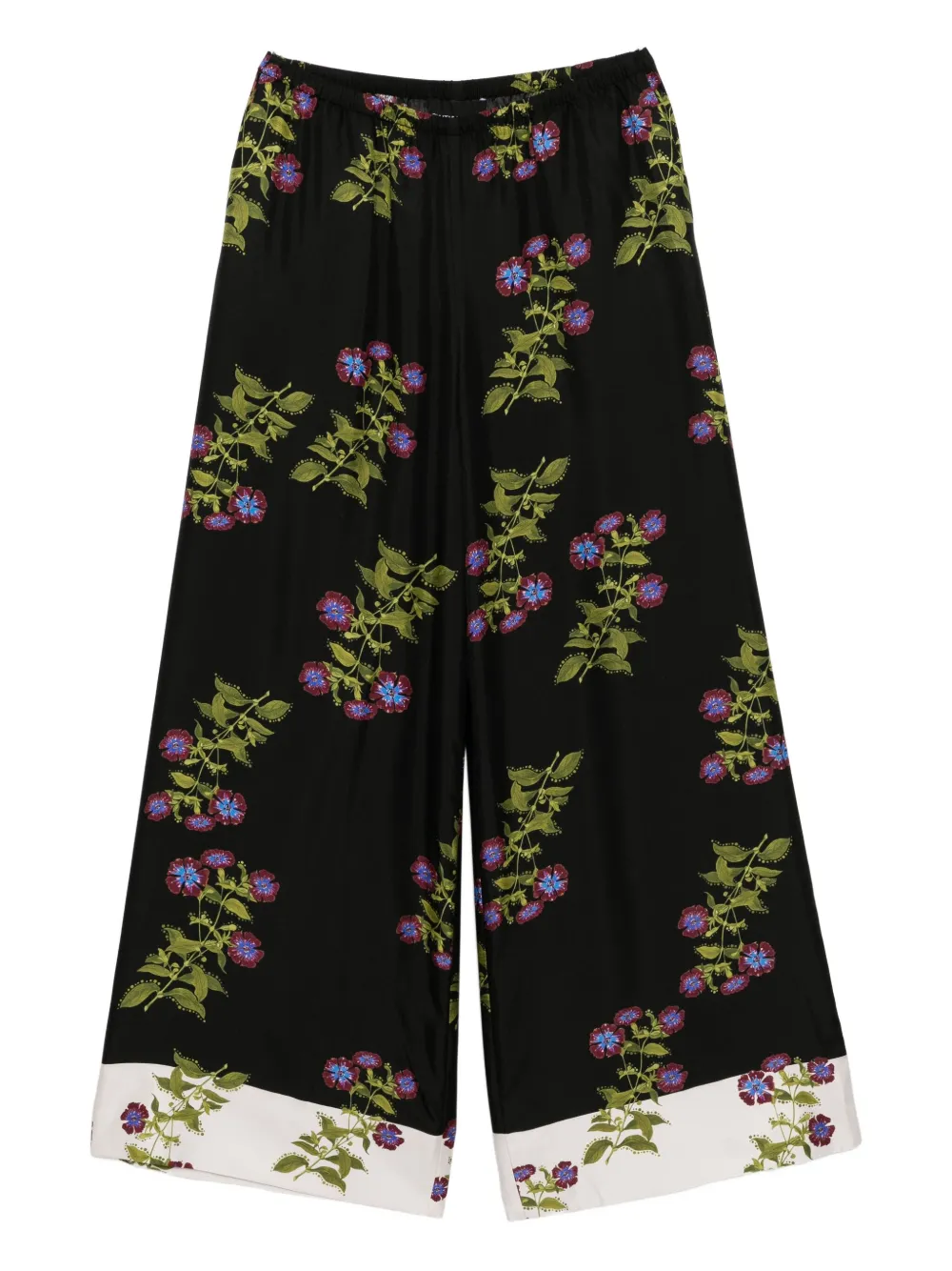 Cynthia Rowley Pantaloni a fiori - Nero