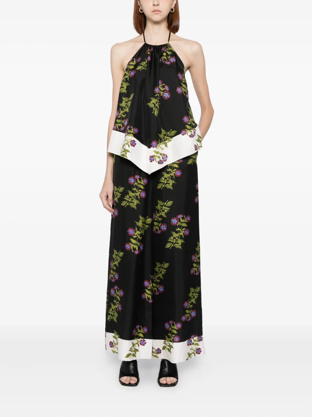 Cynthia Rowley Broek met bloemenprint Zwart