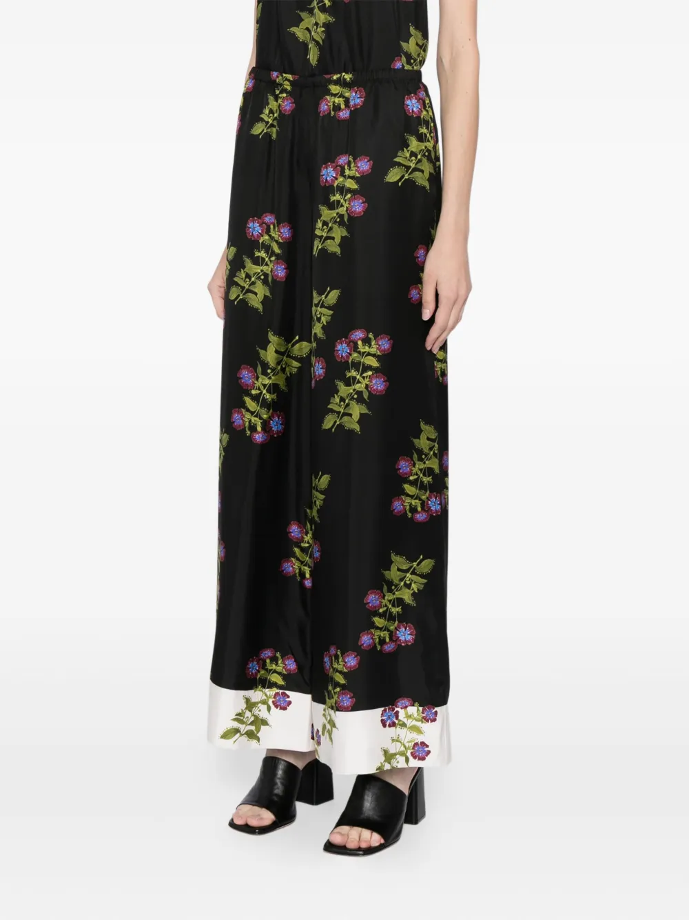 Cynthia Rowley Broek met bloemenprint Zwart