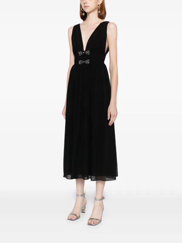 midi side cut out dress Linen Midi Dress With Side Cut Outs