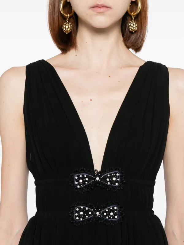 midi dress with boning Lynn Embellished Rose Bustier Midi Dress