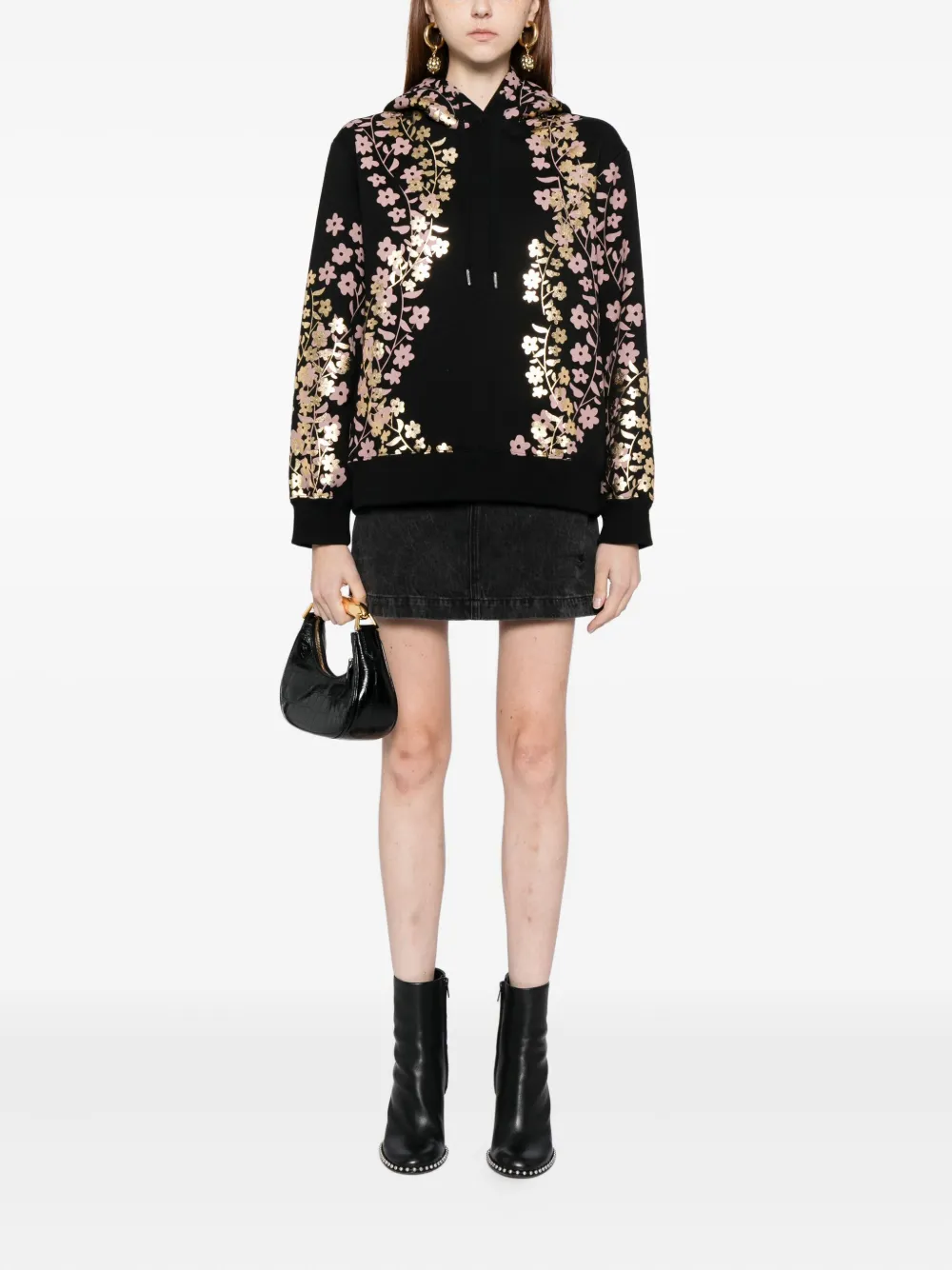 Cynthia Rowley Hoodie met print - Zwart