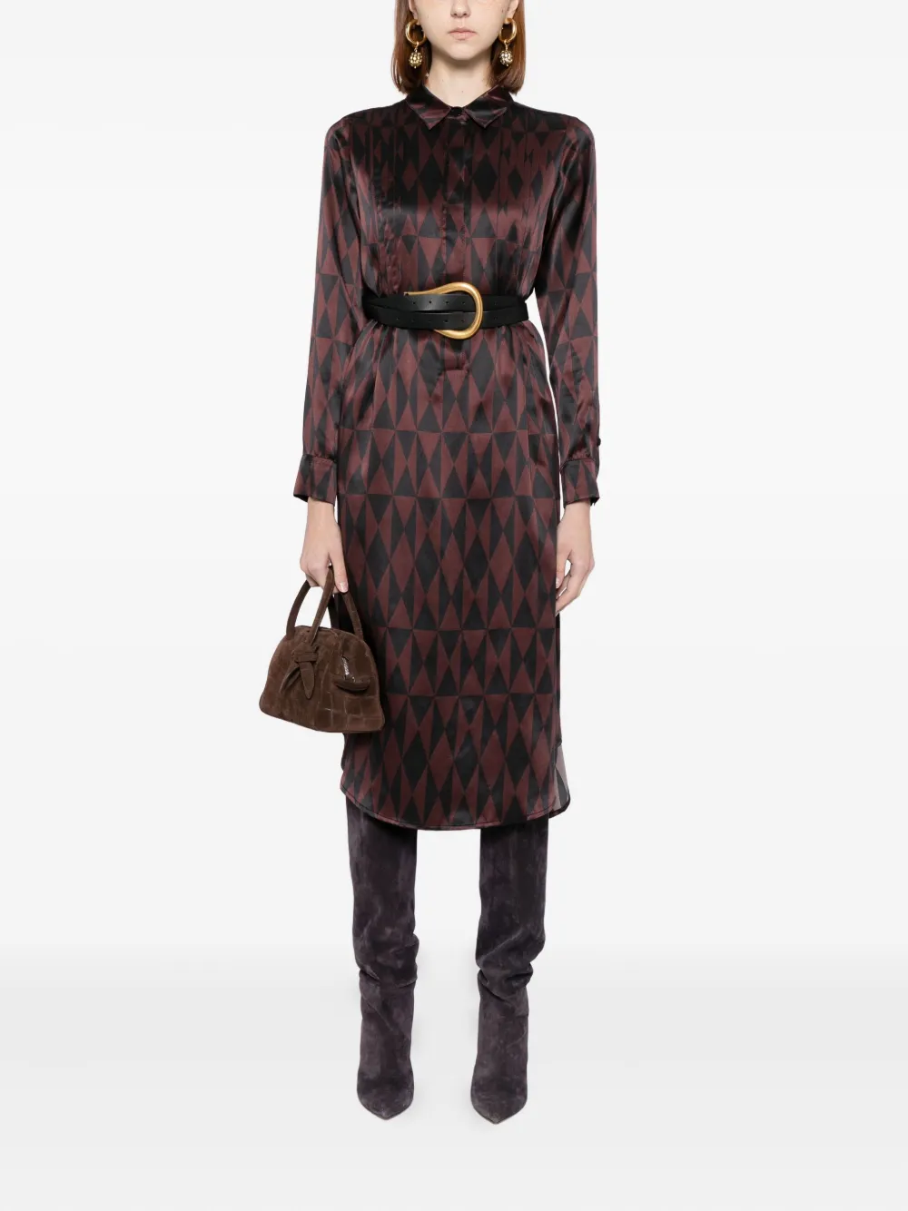 Cynthia Rowley Jurk met geometrische print - Zwart