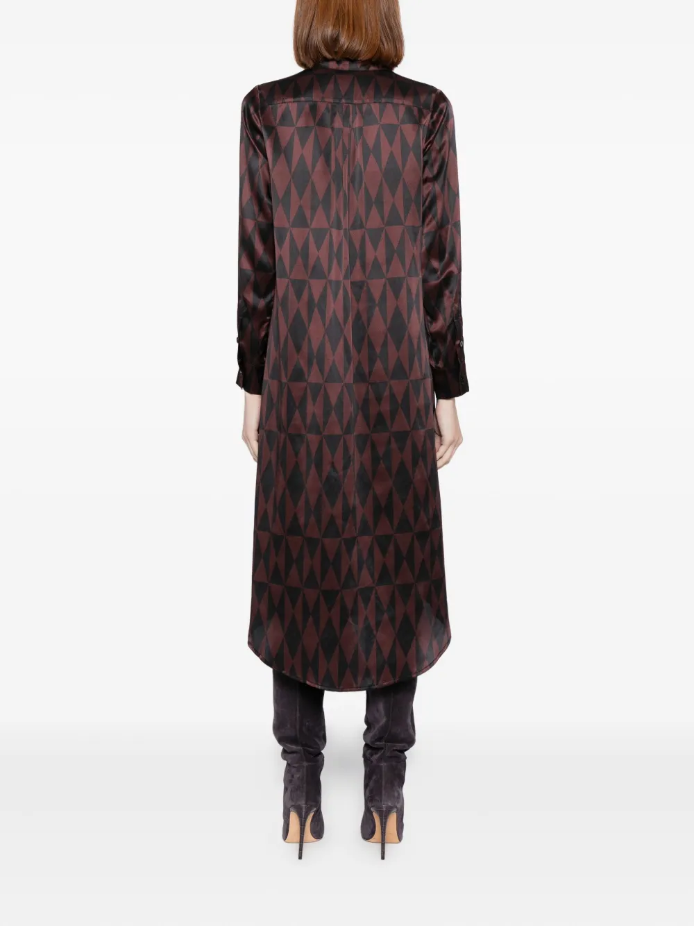 Cynthia Rowley Geometric-print Dress In Black