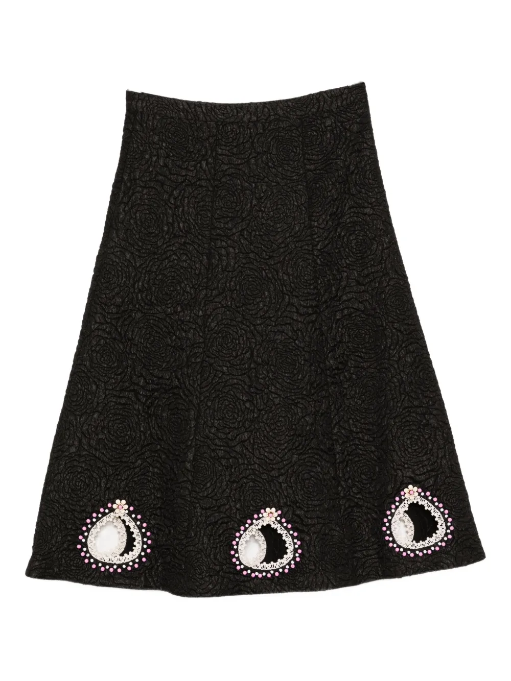 Cynthia Rowley Bead-embellished Skirt In Black