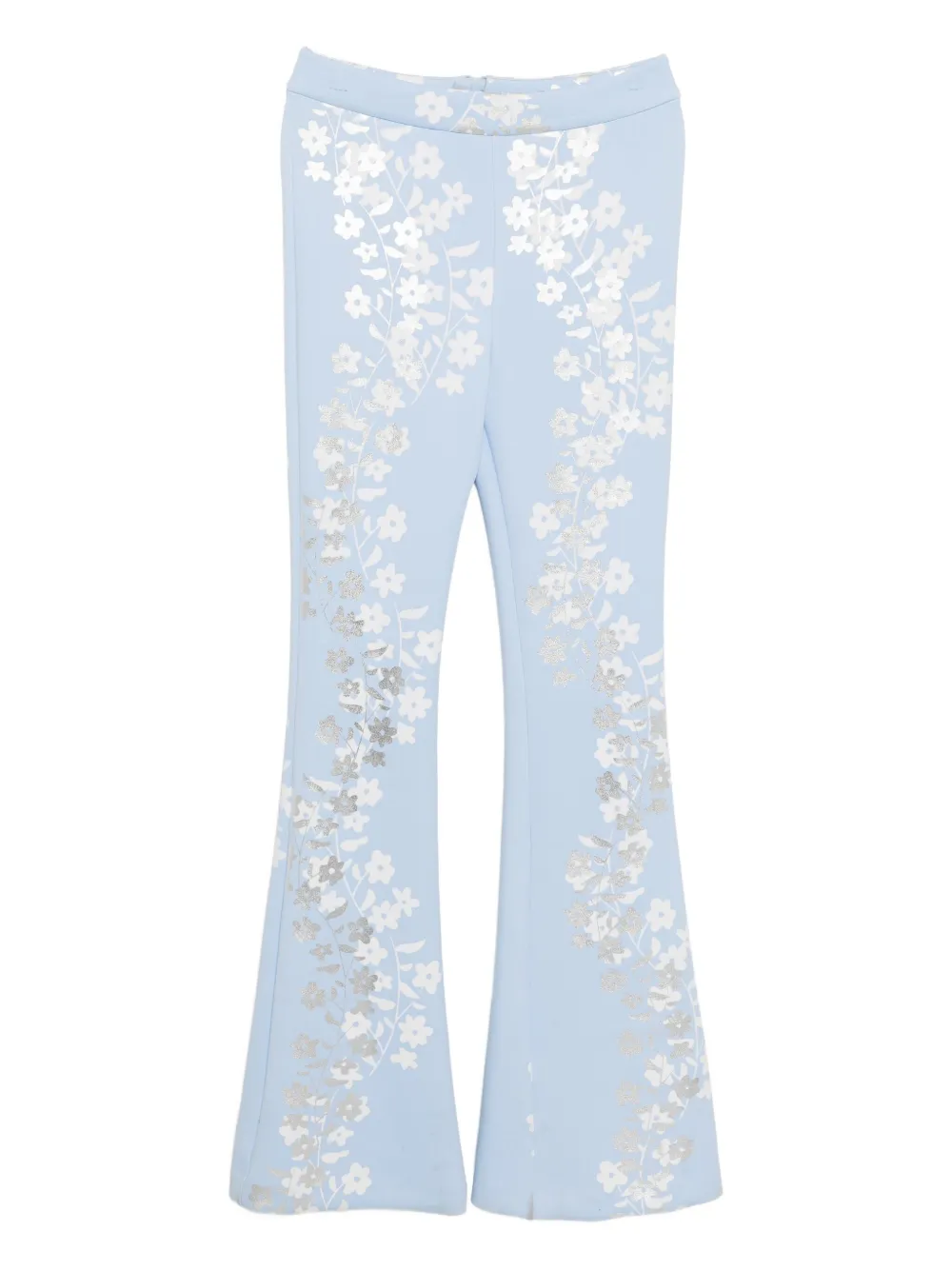 Cynthia Rowley Floral-print Trousers In Blue