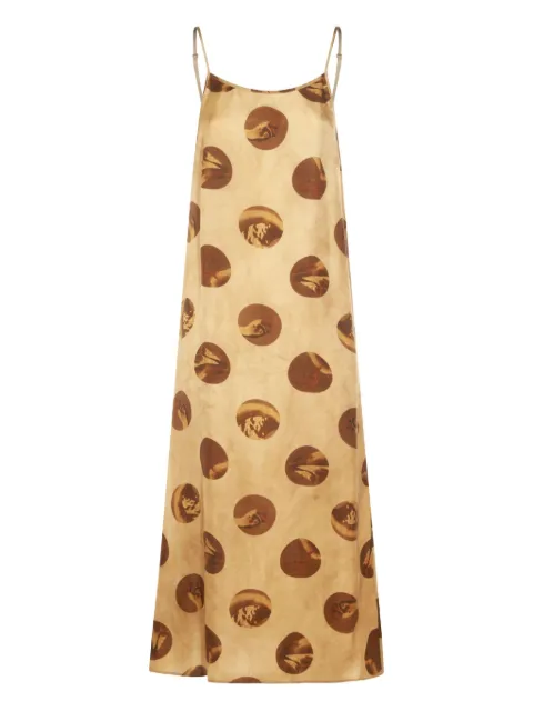 Uma Wang spaghetti-strap print midi dress