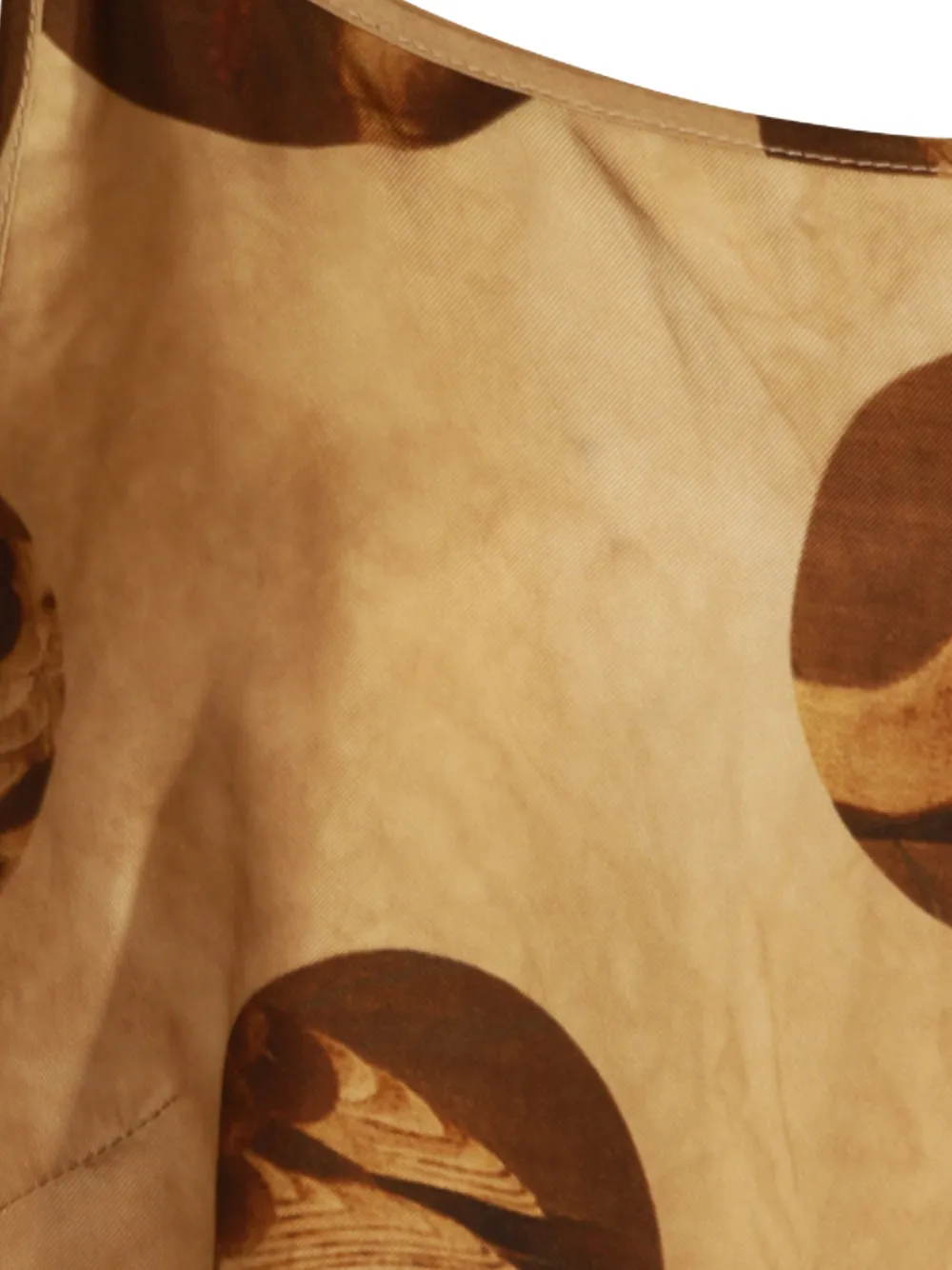 Uma Wang Midi-jurk met spaghettibandjes met print Beige