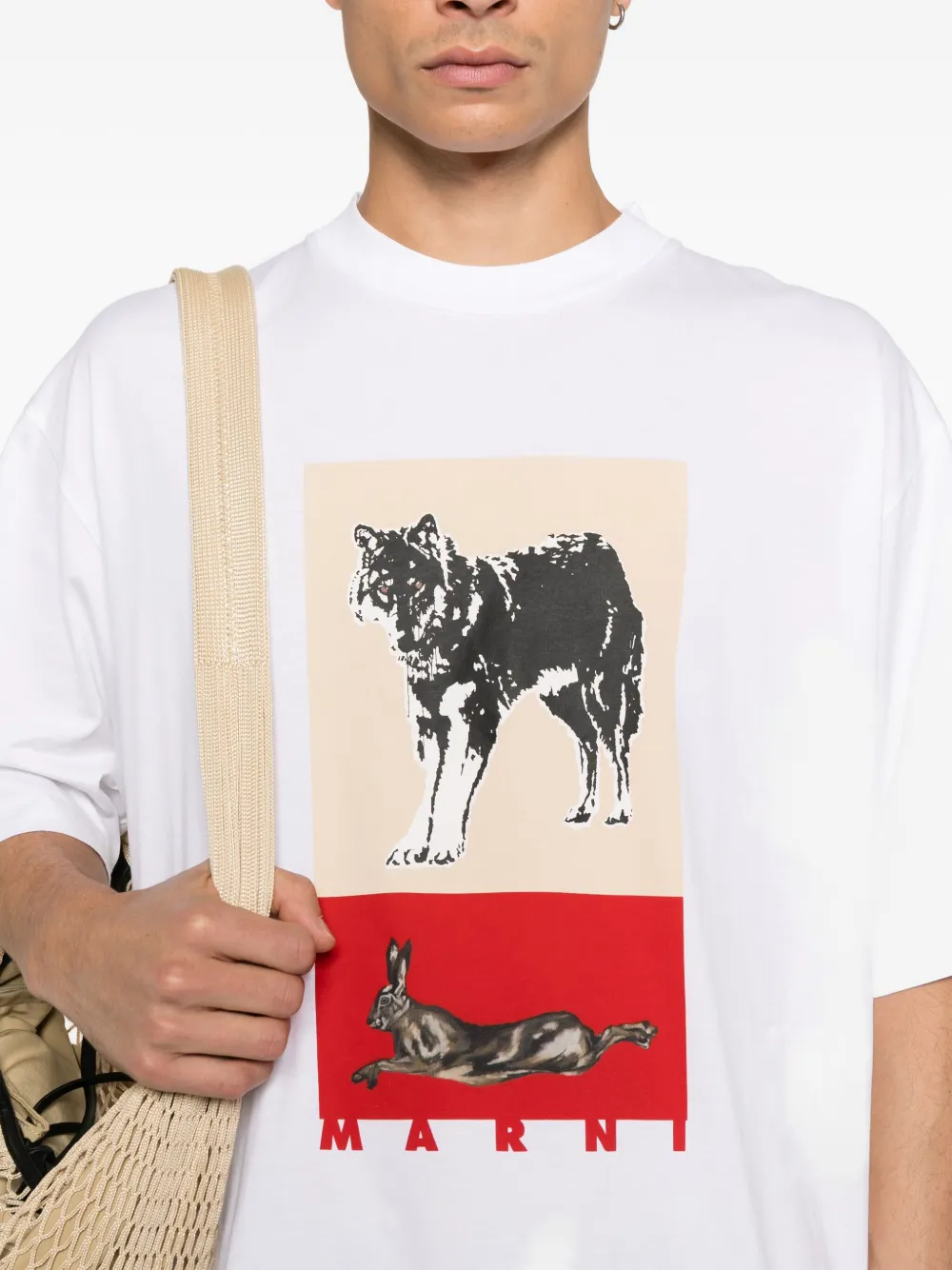 Marni T-shirt met dierenprint Wit