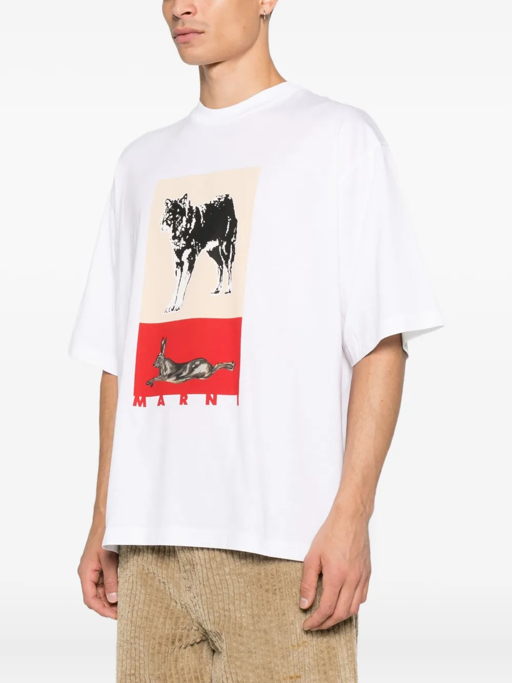 Marni T-shirt met dierenprint Wit