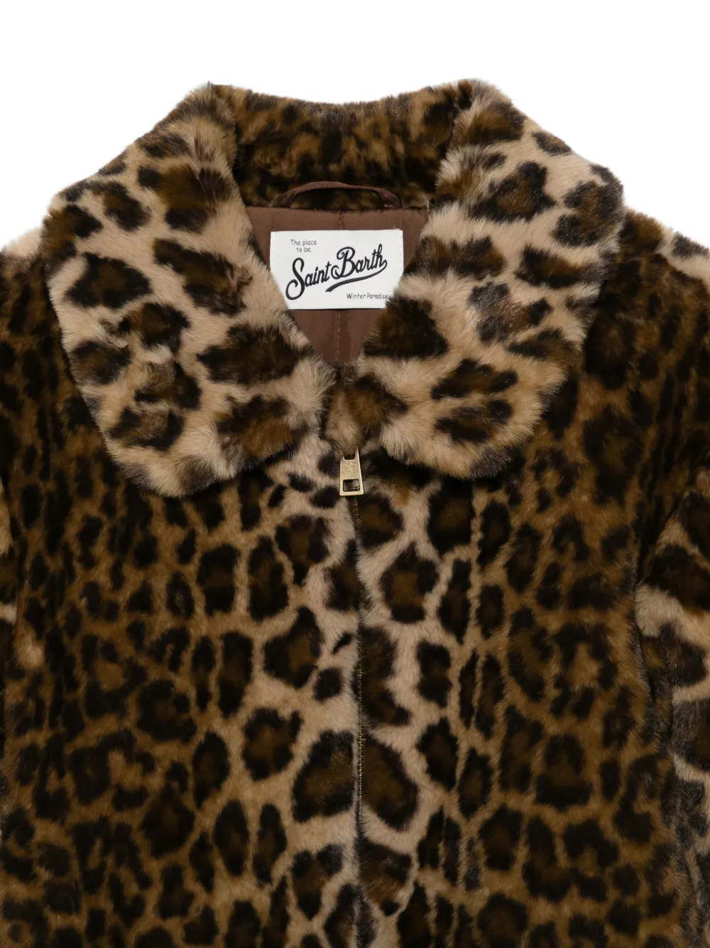 MC2 Saint Barth Kids Aveline jack met luipaardprint Bruin