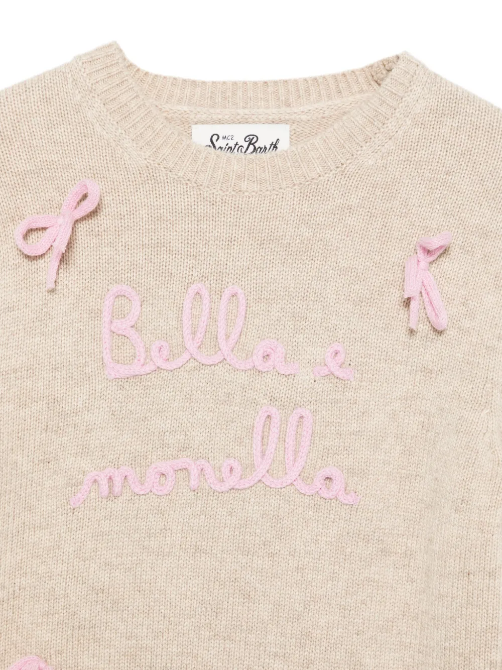 MC2 Saint Barth Kids Trui met ronde hals Beige