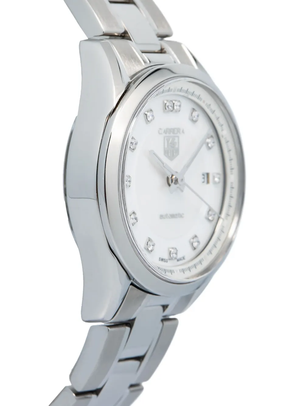 Pre-owned Tag Heuer Diamond Carrera 27mm In White