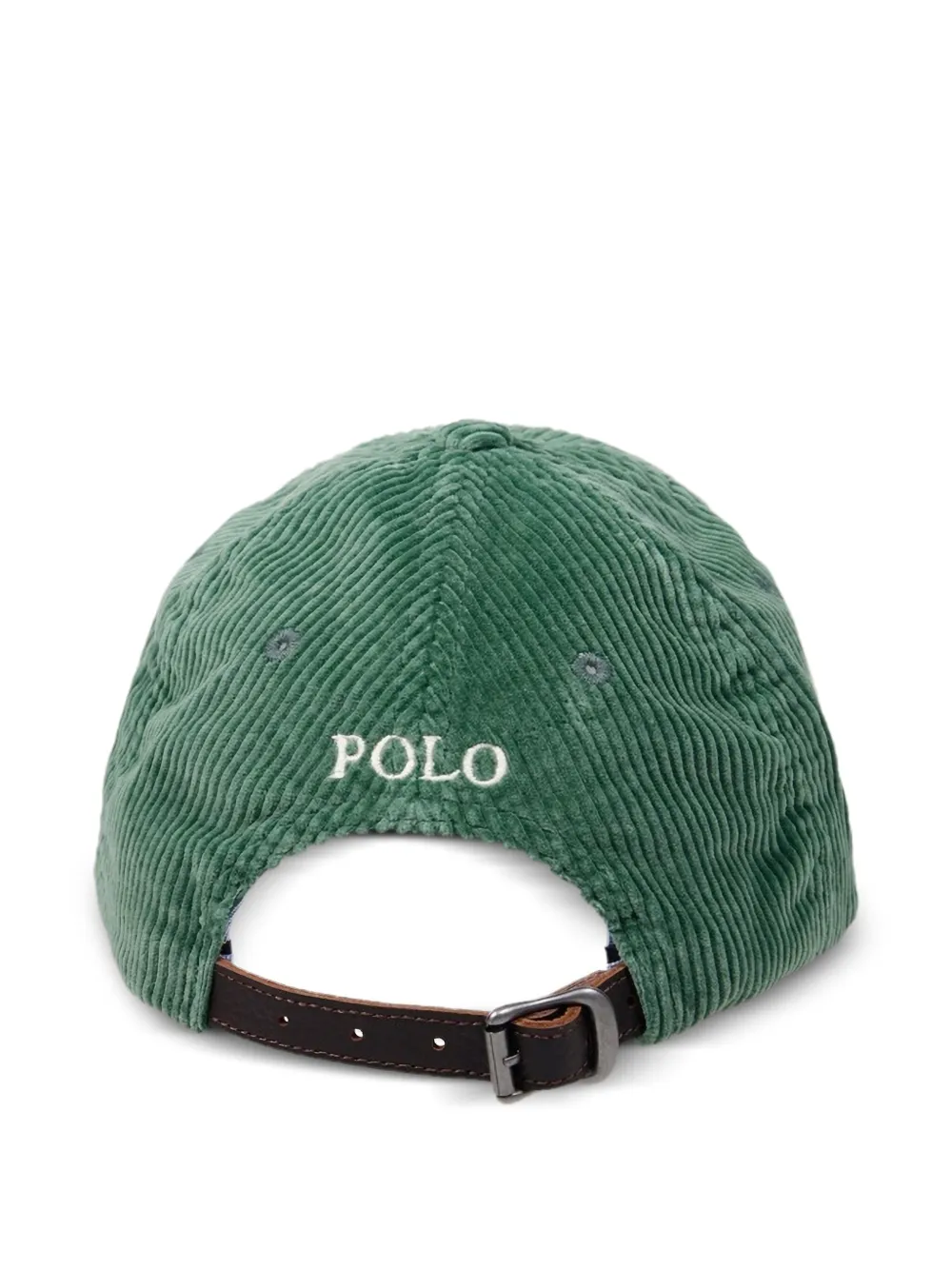 Ralph Lauren Collection corduroy logo-embroidered cap - Groen