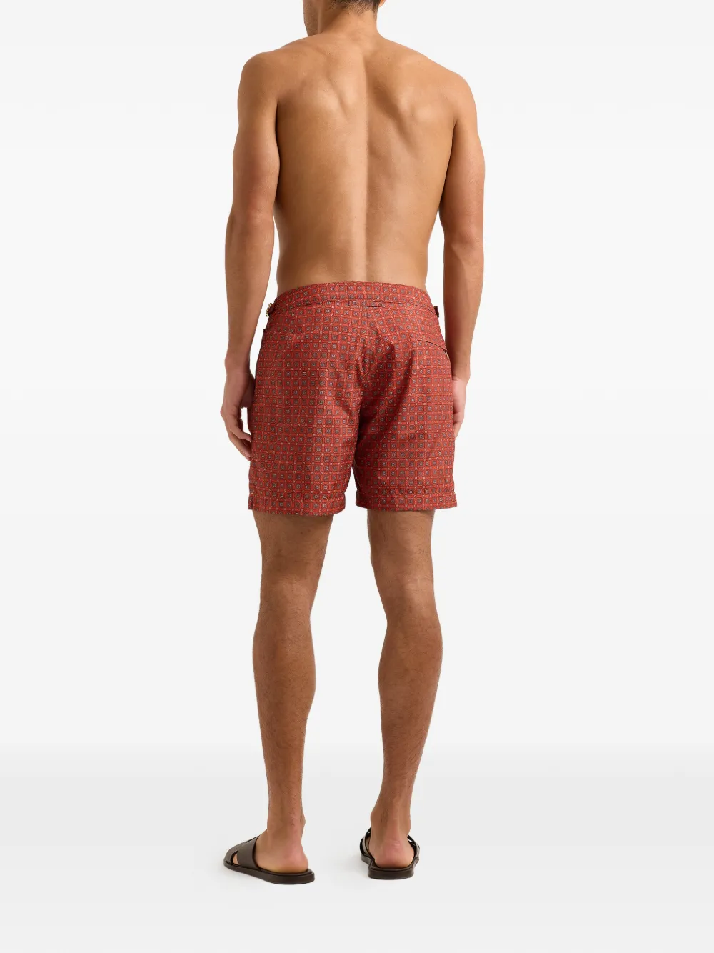 Orlebar Brown Bulldog zwembroek met geometrische print en gespdetail Rood