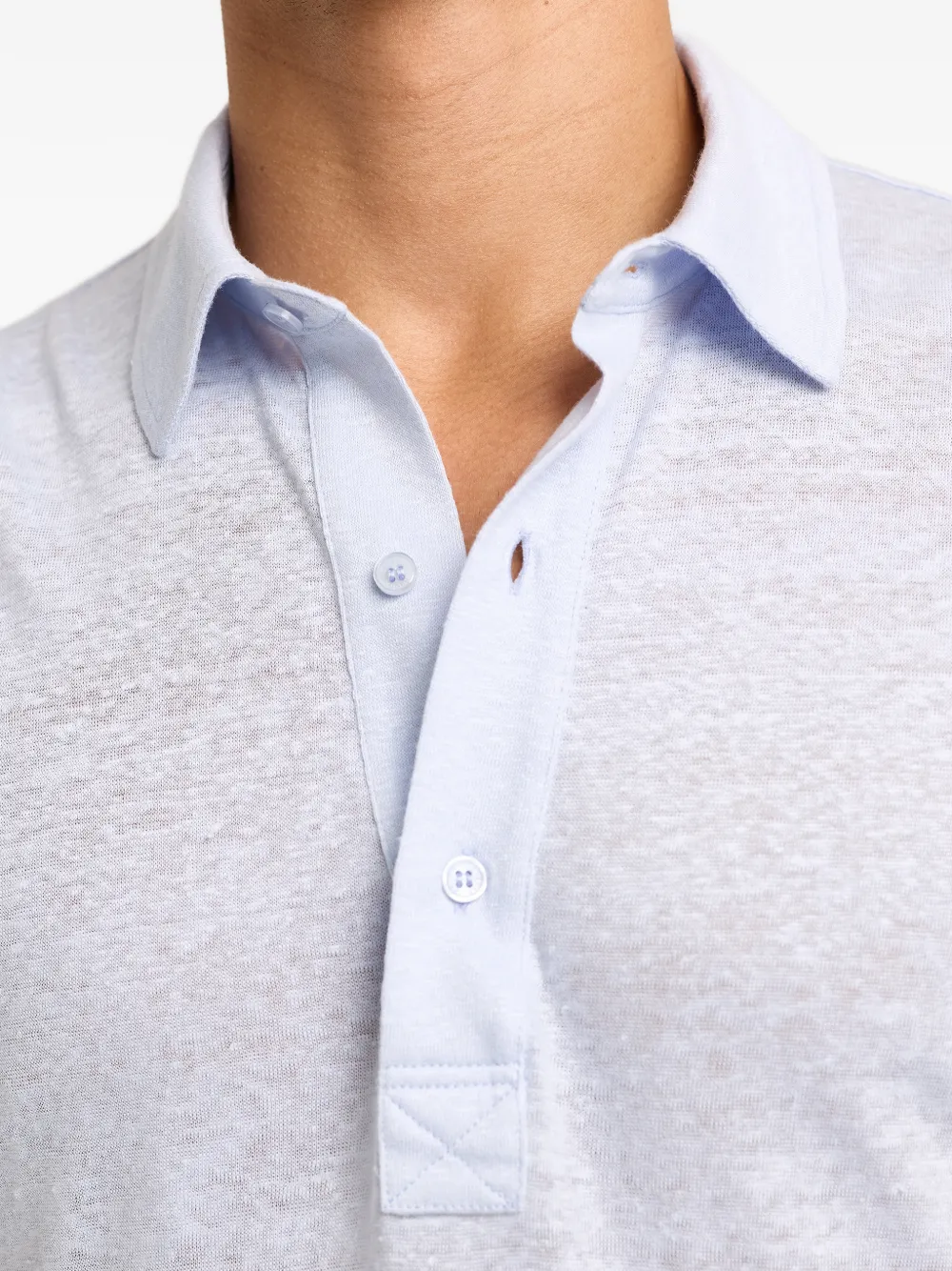 Orlebar Brown Sebastian linnen poloshirt Blauw