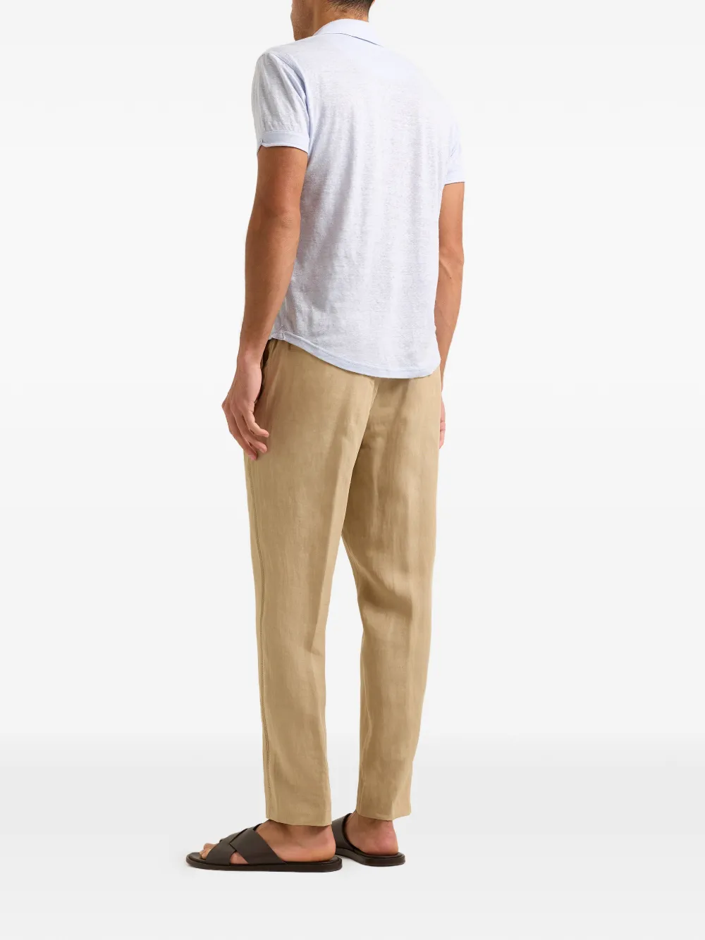 Orlebar Brown Sebastian linnen poloshirt Blauw